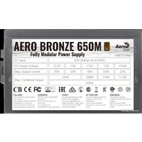 Блок питания AeroCool Aero Bronze 650M