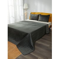 Набор текстиля для спальни Vip Camilla 240-260 (косичка, темно-серый)