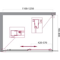 Душевой уголок BelBagno UNIQUE-AH-1-110/125-80-M-Cr