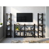 Стеллаж LoftyHome Лондейл Рант 160 (серый/черный)