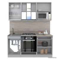 Готовая кухня Интерлиния Мила Лайт 1.7 ВТ (серебристый/антрацит/малага)