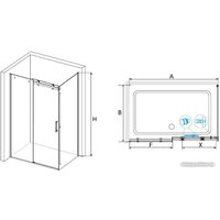 Душевой уголок RGW TO-44B (TO-14B + Z-050-2B) 02074428-14 120x80 (черный/прозрачное стекло)