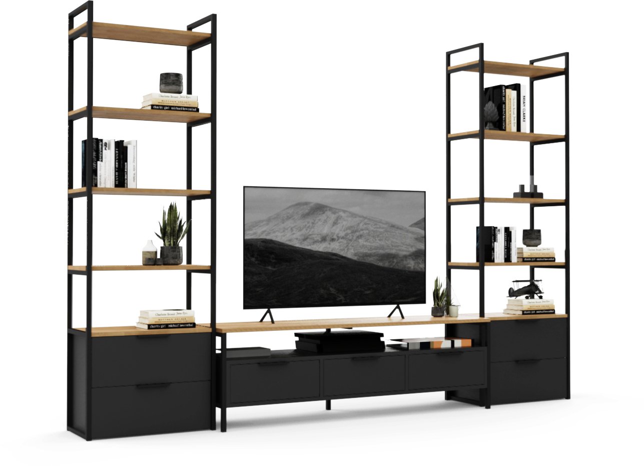 

Стенка Crafto Лофт Фрида Квентин 15 274x40x190 (графит/дуб)