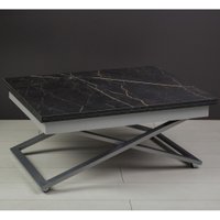 Стол-трансформер Levmar Apollo D97/S59 (черный мрамор/серебро)