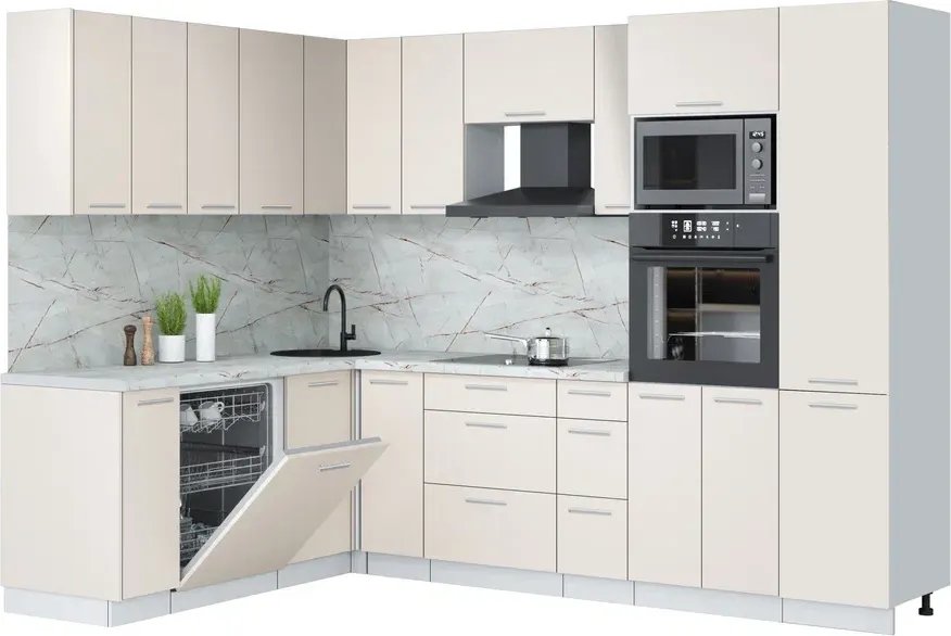 

Готовая кухня Интерлиния Мила Лайт 1.896х2.78 (персидский жемчуг/персидский жемчуг/серый каспий)