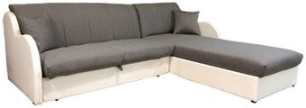 Угловой диван Асмана Магнат-1 0.8 (кватро 2/подлокотник кожзам белый)