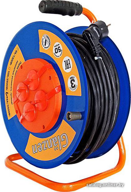 Удлинитель на катушке Glanzen EB-50-009 (50 м, оранжевый)