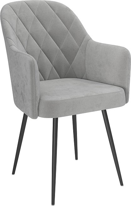 

Стул с подлокотниками Олмеко Киото П00299415 (велюр тенерифе грей/черный)