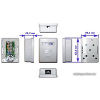 Розетка компьютерная TWT TWT-SM1-45/6-WH
