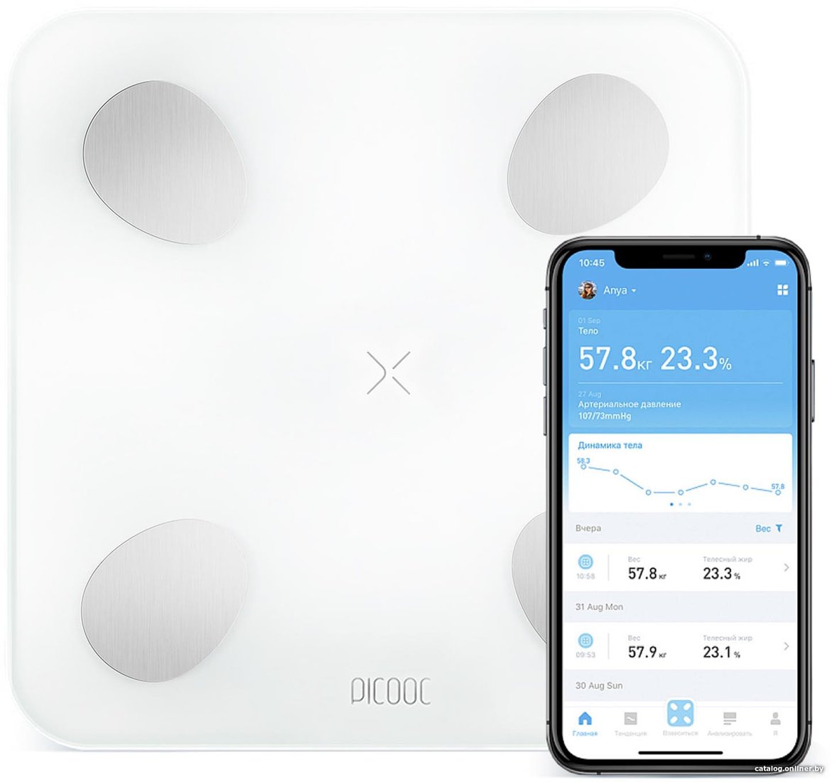 Умные напольные весы Picooc Mini Lite (белый)
