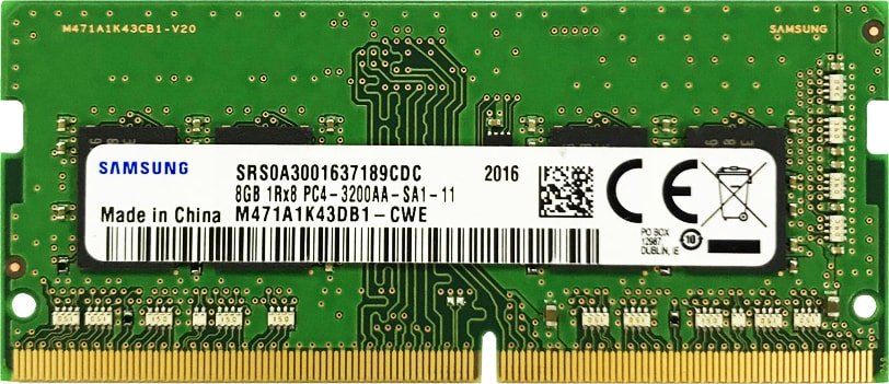 

Оперативная память Samsung 8GB DDR4 SODIMM PC4-25600 M471A1K43EB1-CWE