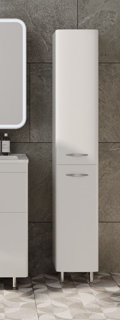 

Symbolite Шкаф-пенал для ванной Каре 30 L Line Plus с корзиной (белый)