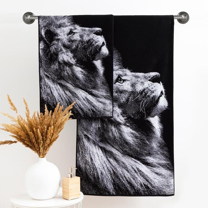 

Полотенце Этель ЧБ Лев 5864800 (белый/черный)