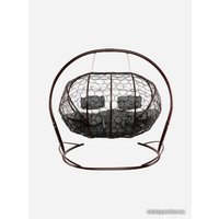 Подвесной диван M-Group Лежебока 11180209 (с коричневым ротангом/серая подушка)