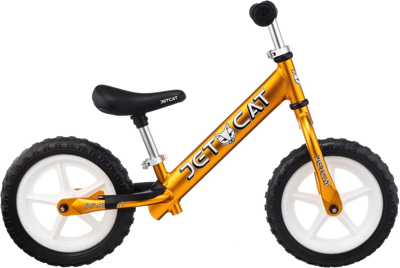 

Беговел JetCat 12 Sport SLT EVA (золотой, белые колеса)