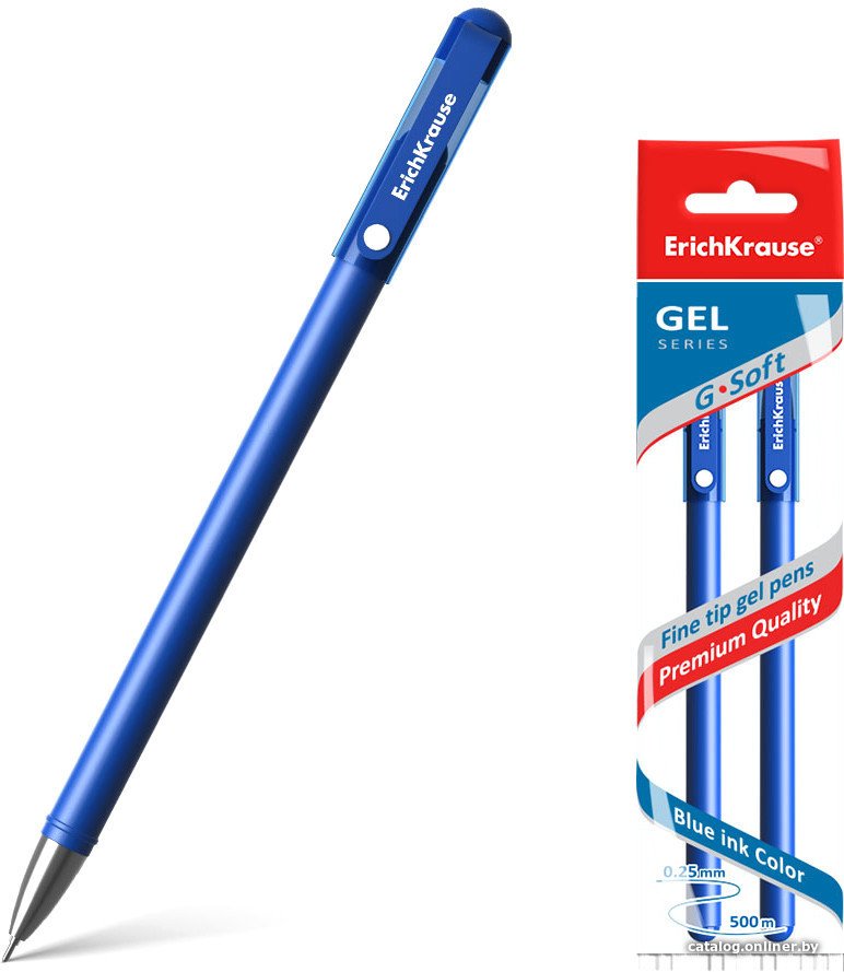 Набор гелевых ручек Erich Krause G-Soft синий 39519 (2 шт)