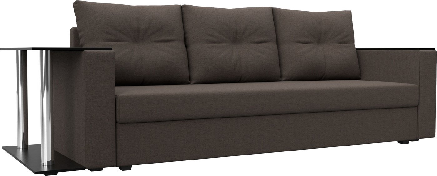 

Диван Лига диванов Атланта со столом слева 126161L (рогожка амур коричневый)