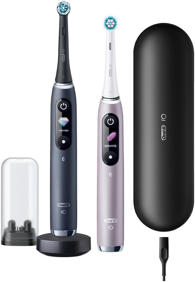 Комплект электрических зубных щеток Oral-B iO 9 DUO (черный оникс, розовый кварц)