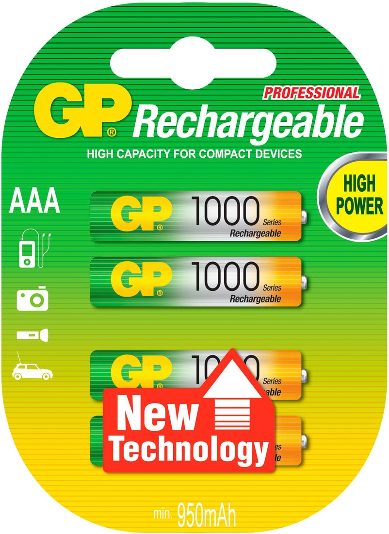 

Аккумулятор GP AAA 950mAh 4 шт. (100AAAHC)