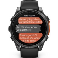 Умные часы Garmin Fenix 8 47мм (серый, черный силиконовый ремешок)