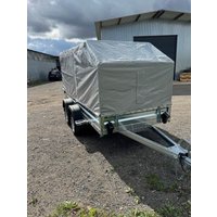 Двухосный прицеп AvtoS A35Р2B (3500x1500x300, R13, ресс. AL-KO, тент 1200мм Аэро)