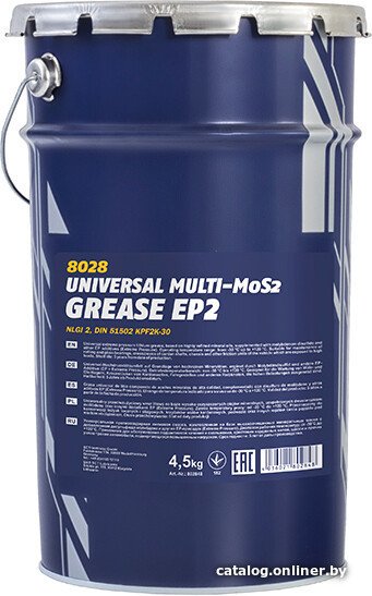 Mannol Смазка техническая EP-2 Universal Multi-MoS2 Grease 4.5 кг 54646