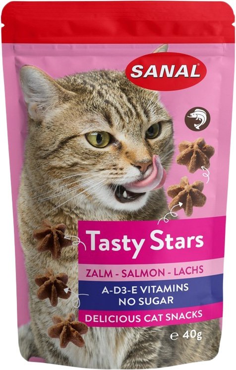 

Лакомство для кошек Sanal Tasty Stars Salmon с лососем 40 г