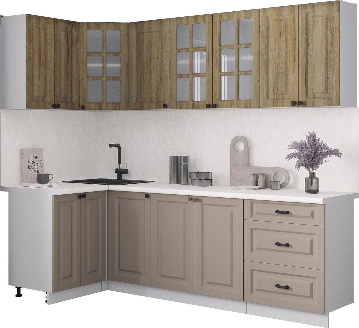 

Готовая кухня Интерлиния Мила Деко 1.2x2.4 (луна/дуб вотан/опал светлый)