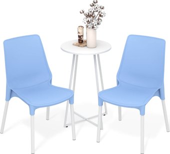 Обеденная группа Sheffilton SHT-DS324 (голубой/белый муар)