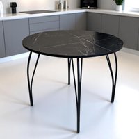 Кухонный стол Arvento Флок круглый D900 (мрамор неро маркина)