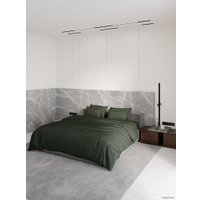 Евро комплект постельного белья Loon Emily (евро, наволочка 50x70, темно-зеленый)