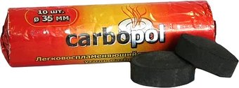 Уголь для кальяна Carbopol Быстроразжигающийся 35 мм 10 шт