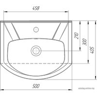 Умывальник Rosa Элеганс 500 50x40.5