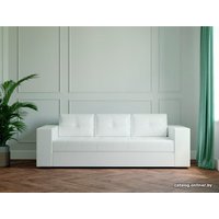 Диван Настоящая мебель Ванкувер лайт (незав. пруж. блок, экокожа, белый)