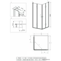 Душевой уголок Deante Kerria 100x100 KTK 043P