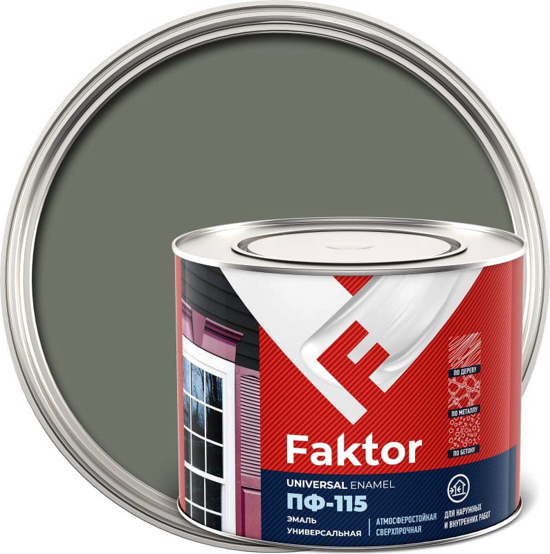 

Эмаль Ярославские краски Faktor ПФ-115 1.9 кг (серый)