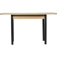 Кухонный стол ВВР Раздвижной (дуб крафт золотой/черный прямой, ЛДСП)