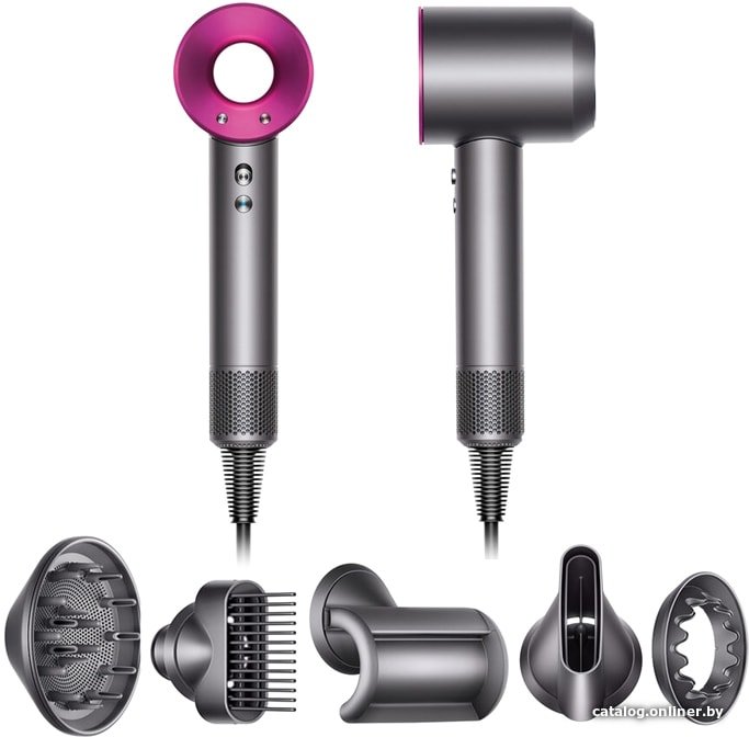 Фен Dyson HD07 Supersonic (с переходником на евровилку, фуксия)