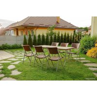 Стул Calviano Складной пластиковый ротанг (коричневый)