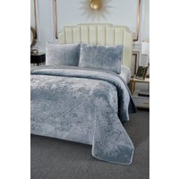 Набор текстиля для спальни Sofi De MarkO Патрисия 240x260 Пок-П-240x260сг1 (серо-голубой 1)