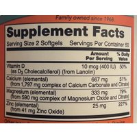 Витамины, минералы Now Foods Кальций, Магний + Vitamin D-3 и Цинк/Calcium + Magnesium (120 капсул)