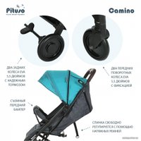 Коляска прогулочная «книга» Pituso Camino (черный/морская волна)