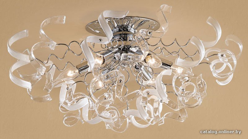 Припотолочная люстра Citilux Рандом (хром/белый/прозрачный) [CL222161]