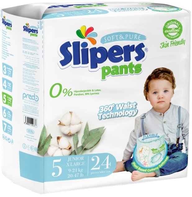

Трусики-подгузники Slipers 5 Junior XL (9-21 кг) 24 шт