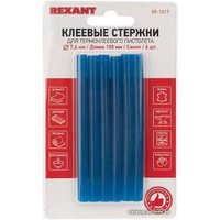 Клеевые стержни Rexant 09-1017 (6 шт, синий)
