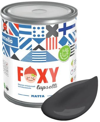 Краска Finntella Foxy Lapselli Matte Vene F-50-1-1-FL207 0.9 л (черный/серый)