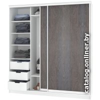 Шкаф-купе Кортекс-мебель Сенатор ШК12-45 Классика ДСП (белый/береза)