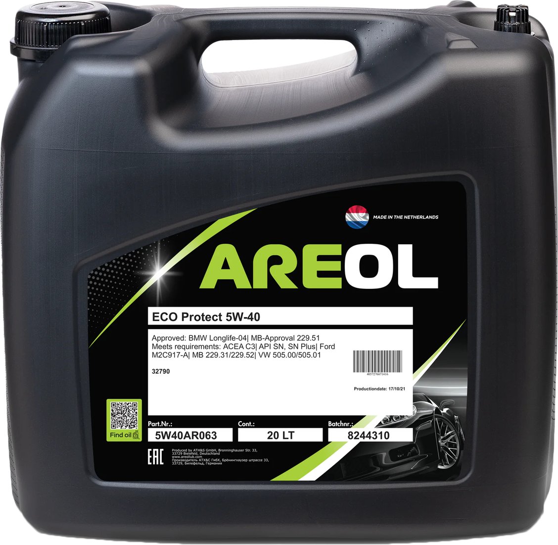 

Моторное масло Areol Eco Protect 5W-40 20л