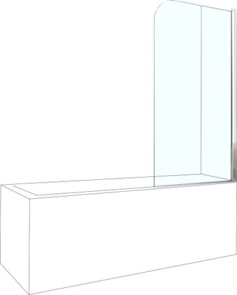 Стеклянная шторка для ванны Berges Wasserhaus River 065001 80х140