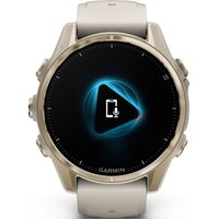 Умные часы Garmin Fenix 8 Sapphire 43мм (золотистый, дымчато-серый ремешок)